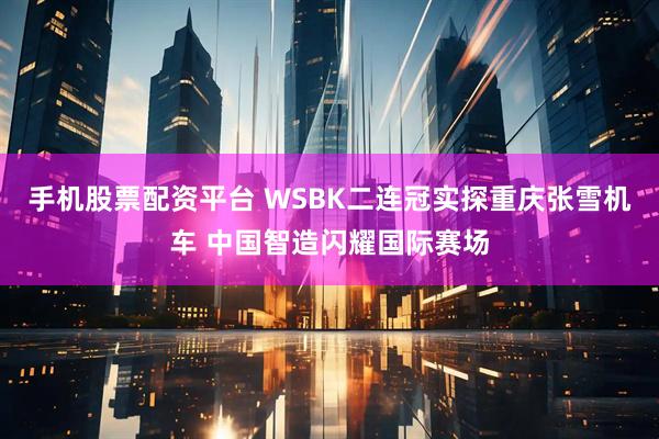 手机股票配资平台 WSBK二连冠实探重庆张雪机车 中国智造闪耀国际赛场